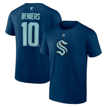 Seattle Kraken koszulka męska Matty Beniers #10 Stack Logo Name & Number