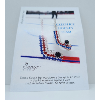 Reprezentacje hokejowe broszka Czech Hockey Tricolor Silver Plated Hockey Stick