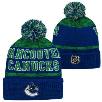 Vancouver Canucks czapka zimowa dziecięca Puck Pattern Cuffed Pom
