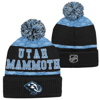 Utah Hockey Club czapka zimowa dziecięca Puck Pattern Cuffed Pom