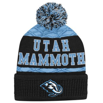 Utah Hockey Club czapka zimowa dziecięca Puck Pattern Cuffed Pom