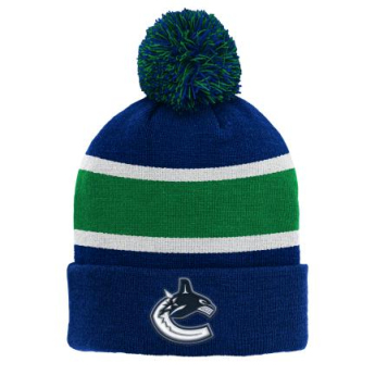 Vancouver Canucks czapka zimowa dziecięca Cuffed Beanie With Pom blue