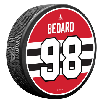 Chicago Blackhawks krążek Name & Number - Connor Bedard