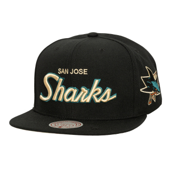 San Jose Sharks czapka flat baseballówka Cream Script Snapback black