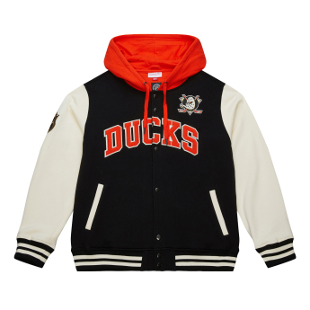 Anaheim Ducks męska bluza z kapturem Courtside Fleece Button Front Current Logo