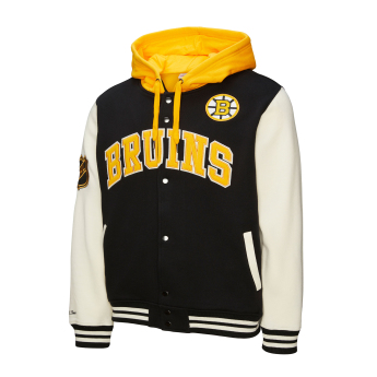 Boston Bruins męska bluza z kapturem Courtside Fleece Button Front Current Logo
