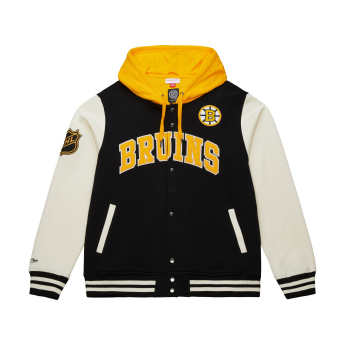 Boston Bruins męska bluza z kapturem Courtside Fleece Button Front Current Logo