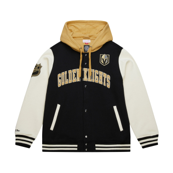 Vegas Golden Knights męska bluza z kapturem Courtside Fleece Button Front Vintage Logo