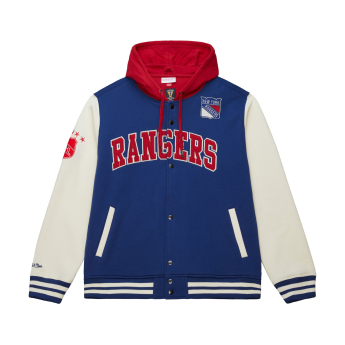 New York Rangers męska bluza z kapturem Courtside Fleece Button Front Vintage Logo