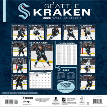 Seattle Kraken kalendarz 2026 Wall