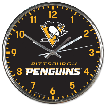 Pittsburgh Penguins zegar ścienny Chrome