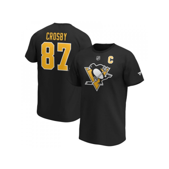 Pittsburgh Penguins koszulka męska Sidney Crosby #87 Stack Logo Name & Number black