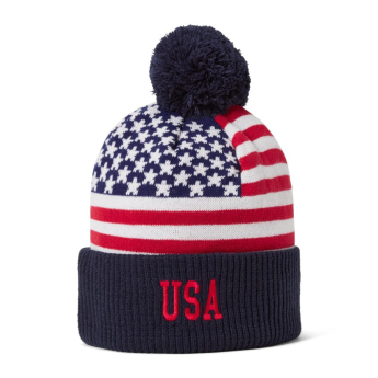Reprezentacje hokejowe czapka zimowa USA Pom Flag