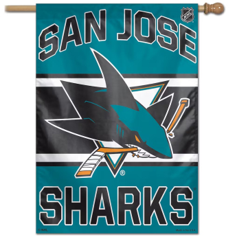 San Jose Sharks flaga Wordmark Single-Sided Vertical