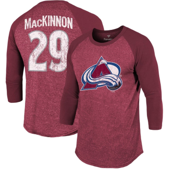 Colorado Avalanche koszulka męska NHL Name & Number Tri-Blend Raglan 3/4-Sleeve T-Shirt - Burgundy