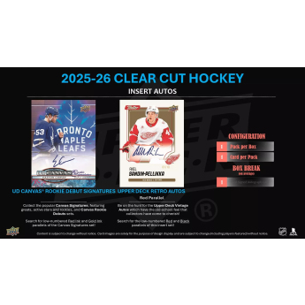NHL pudełka karty hokejowe NHL 2025-26 Upper Deck Clear Cut Hockey Hobby Box