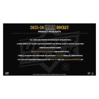 NHL pudełka karty hokejowe NHL 2025-26 Upper Deck O-Pee-Chee Platinum Blaster Box