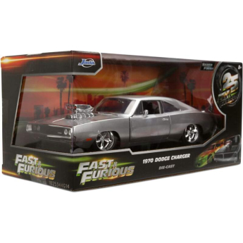 Samochody i motocykle model 1/24 Fast & Furious 1970 Dodge Charger R/T F&F, Silver, 25th Anniversary Edition