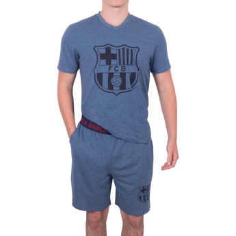 Barcelona piżama męska Short Blue Marl