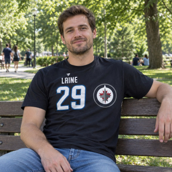 Winnipeg Jets koszulka męska black #29 Patrik Laine Stack Logo Name & Number