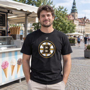 Boston Bruins koszulka męska black #88 David Pastrňák Stack Logo Name & Number