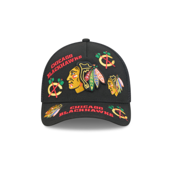 Pánská kšiltovka Chicago Blackhawks NHL 9FORTY M-Crown A-Frame Trucker All Over