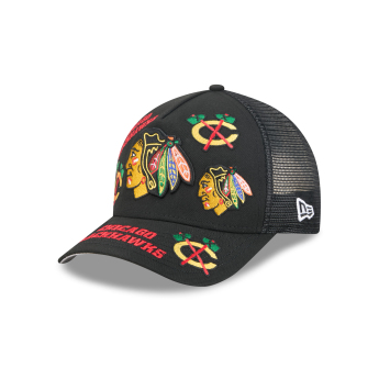 Pánská kšiltovka Chicago Blackhawks NHL 9FORTY M-Crown A-Frame Trucker All Over