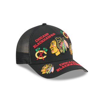 Pánská kšiltovka Chicago Blackhawks NHL 9FORTY M-Crown A-Frame Trucker All Over