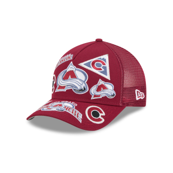 Pánská kšiltovka Colorado Avalanche NHL 9FORTY M-Crown A-Frame Trucker All Over vínová