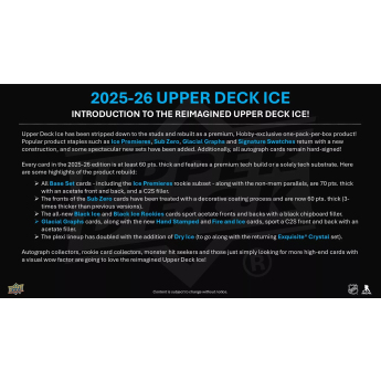 NHL pudełka karty hokejowe NHL 2025-26 Ice Hockey Hobby Box