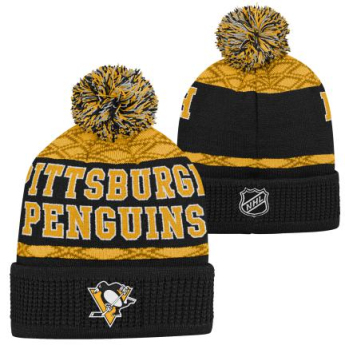 Pittsburgh Penguins czapka zimowa dziecięca Puck Pattern Cuffed Pom