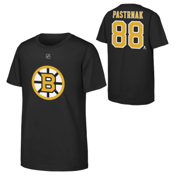 Boston Bruins koszulka dziecięca David Pastrnak #88 NHL Flat Name & Number Short Sleeve Cotton