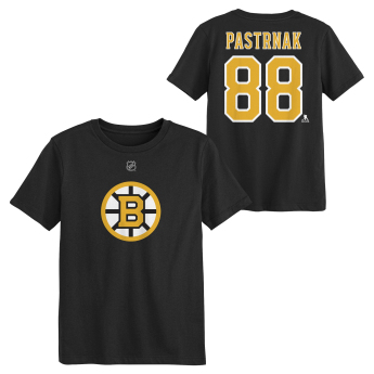 Boston Bruins koszulka dziecięca David Pastrnak #88 NHL Flat Name & Number Short Sleeve