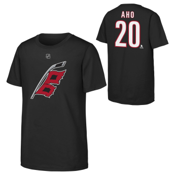 Carolina Hurricanes koszulka dziecięca Sebastian Aho #20 NHL Flat Name & Number Short Sleeve Cotton