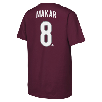 Colorado Avalanche koszulka dziecięca Cale Makar #8 NHL Flat Name & Number Short Sleeve Cotton
