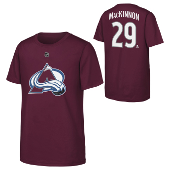 Colorado Avalanche koszulka dziecięca Nathan MacKinnon #29 NHL Flat Name & Number Short Sleeve Cotton