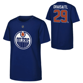 Edmonton Oilers koszulka dziecięca Leon Draisaitl #29 NHL Flat Name & Number Short Sleeve Cotton