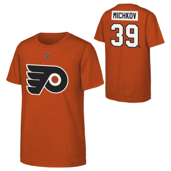 Philadelphia Flyers koszulka dziecięca Matvei Michkov #39 NHL Flat Name & Number Short Sleeve Cotton