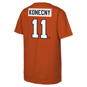 Philadelphia Flyers koszulka dziecięca Travis Konecny #11 NHL Flat Name & Number Short Sleeve Cotton