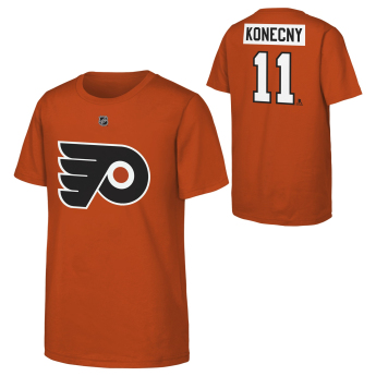 Philadelphia Flyers koszulka dziecięca Travis Konecny #11 NHL Flat Name & Number Short Sleeve Cotton