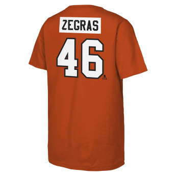 Philadelphia Flyers koszulka dziecięca Trevor Zegras #46 NHL Flat Name & Number Short Sleeve Cotton