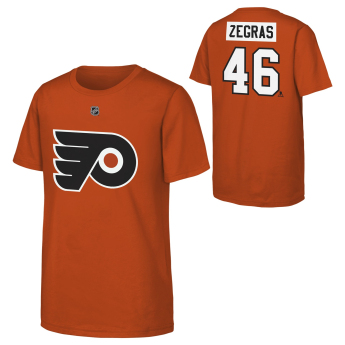 Philadelphia Flyers koszulka dziecięca Trevor Zegras #46 NHL Flat Name & Number Short Sleeve Cotton