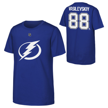 Tampa Bay Lightning koszulka dziecięca Andrei Vasilevskiy #88 NHL Flat Name & Number Short Sleeve