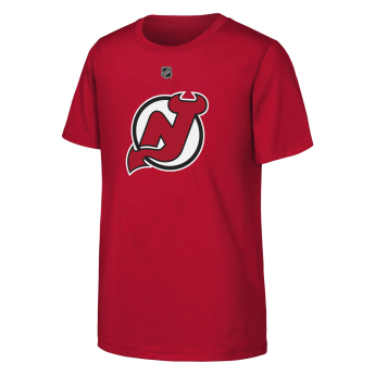 New Jersey Devils koszulka dziecięca Jack Hughes #86 NHL Flat Name & Number Short Sleeve Cotton