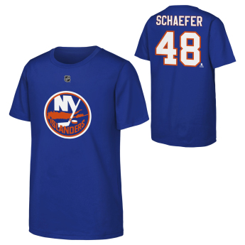 New York Islanders koszulka dziecięca Matthew Schaefer #48 NHL Flat Name & Number Short Sleeve Cotton