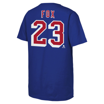 New York Rangers koszulka dziecięca Adam Fox #23 NHL Flat Name & Number Short Sleeve Cotton