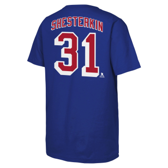 New York Rangers koszulka dziecięca Igor Shesterkin #31 NHL Flat Name & Number Short Sleeve Cotton