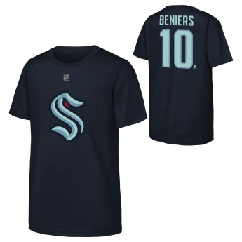 Seattle Kraken koszulka dziecięca Matty Beniers #10 NHL Flat Name & Number Short Sleeve Cotton