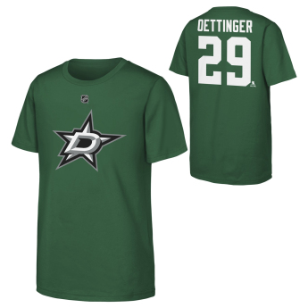 Dallas Stars koszulka dziecięca Jake Oettinger #29 NHL Flat Name & Number Short Sleeve Cotton