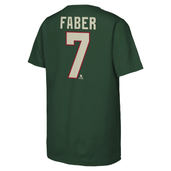 Minnesota Wild koszulka dziecięca Brock Faber #7 NHL Flat Name & Number Short Sleeve Cotton